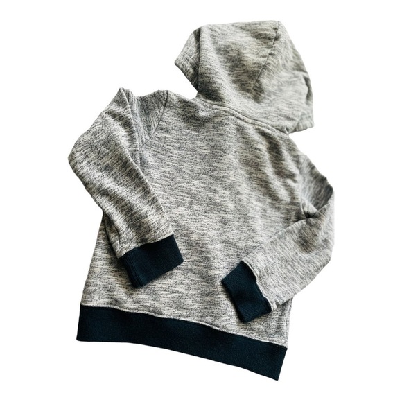 Retreat marble hoodie ribbed hem/cuff gray/navy blue kangaroo pocket Boy 5 - Picture 12 of 14